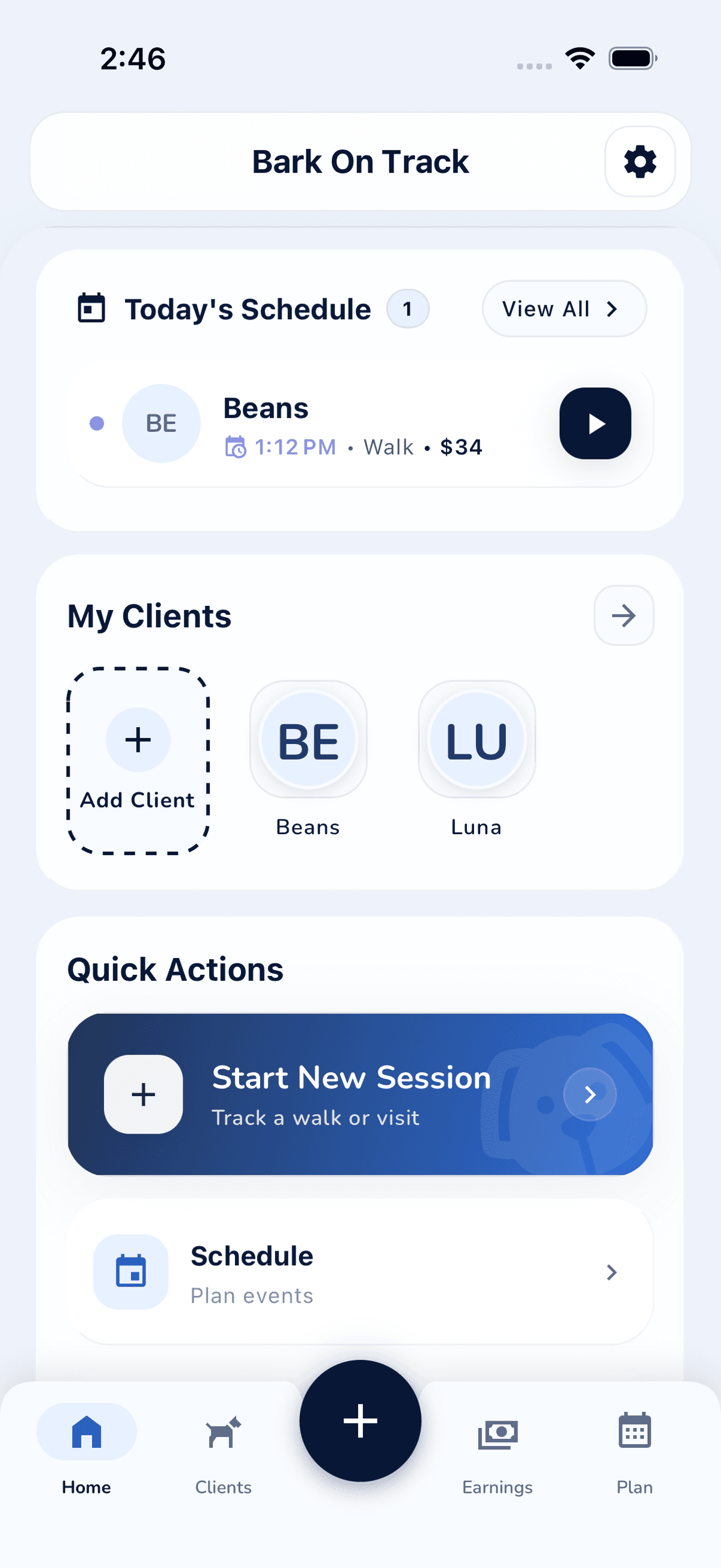 BarkOnTrack app screenshot