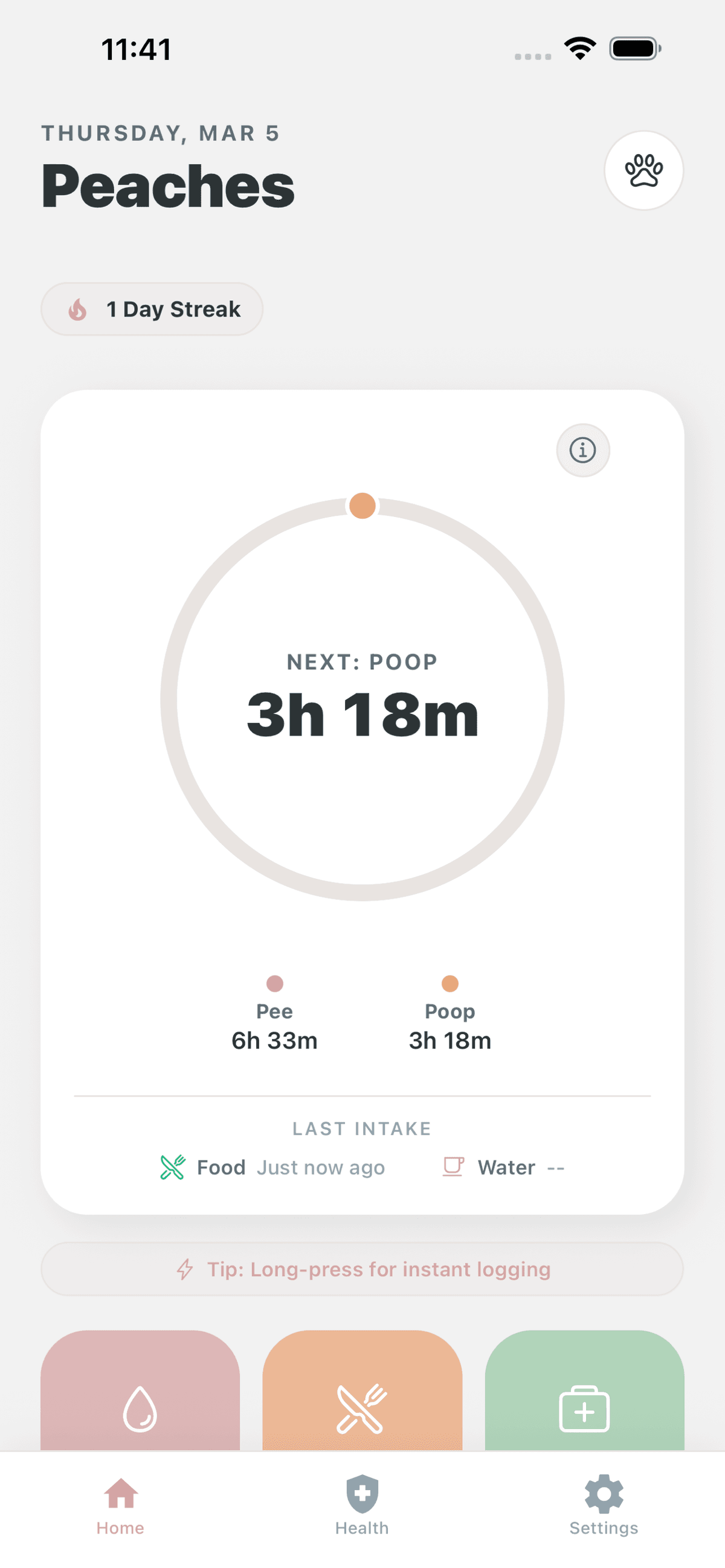 PuppyOnTrack app screenshot