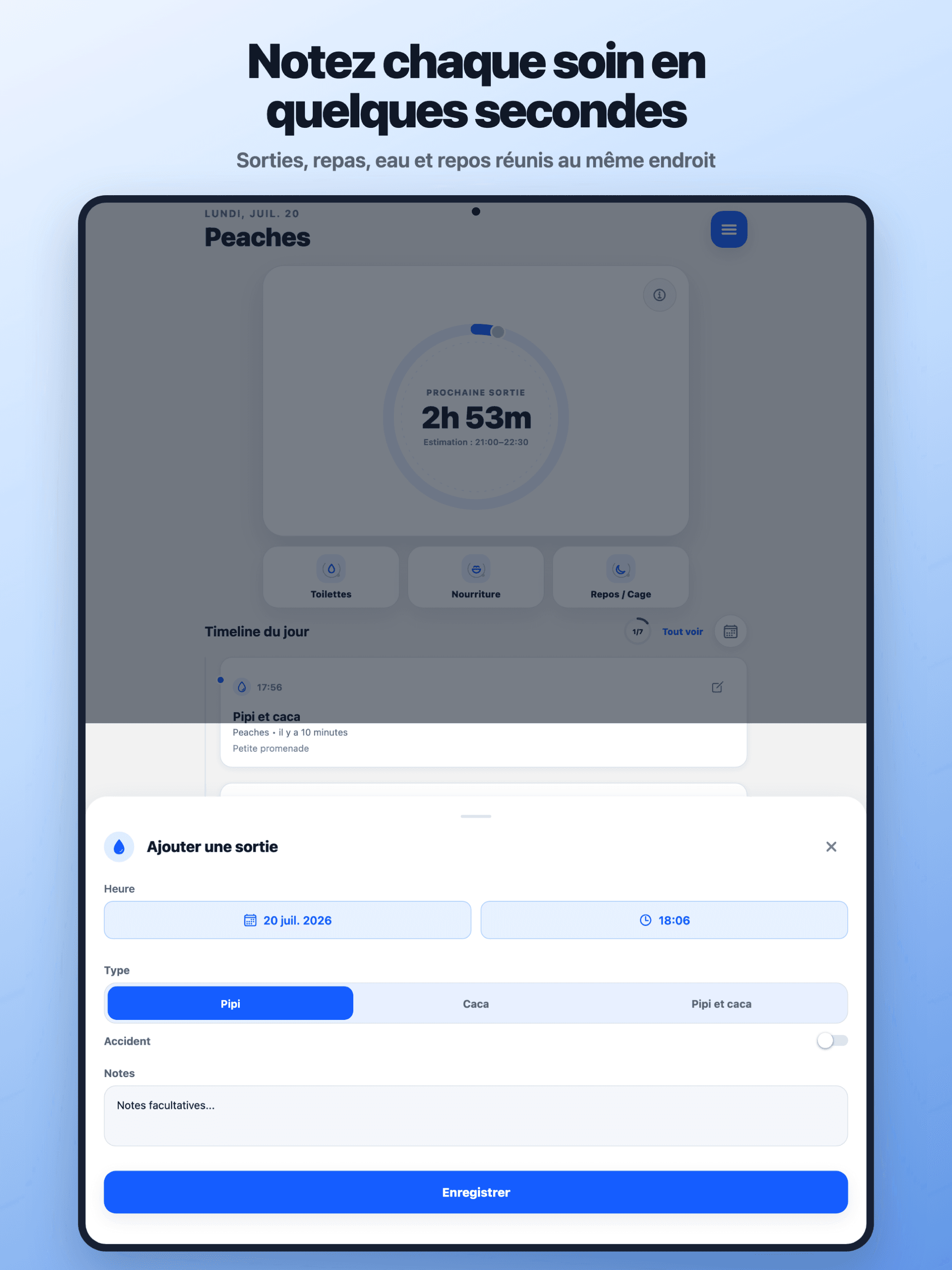 Suivi rapide PuppyOnTrack sur iPad